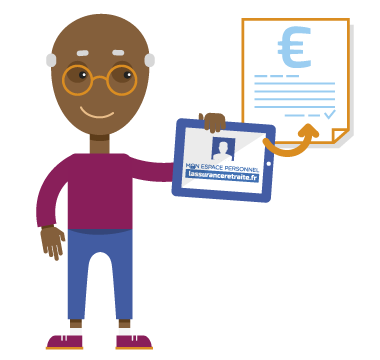 personnage montrant son relevé des paiements