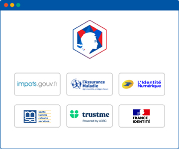 écran de connexion FranceConnect avec les logos des administrations fournisseurs d'identité