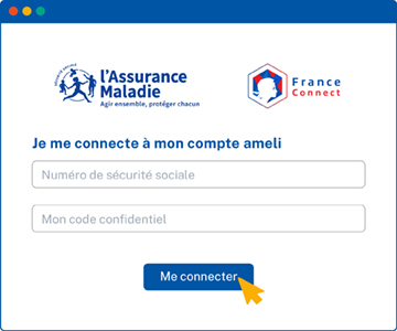 écran de connexion ameli.fr