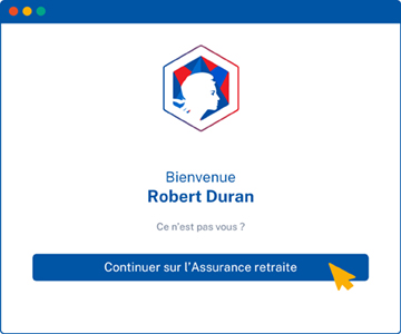 écran de connexion FranceConnect : connexion établie